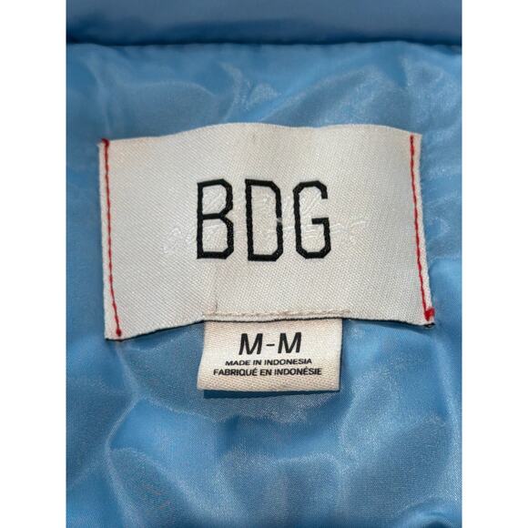 BDG Urban Outfitters Jacket Womens Medium LT Blue Puffer Coat Isla Funnel Neck - Picture 3 of 7